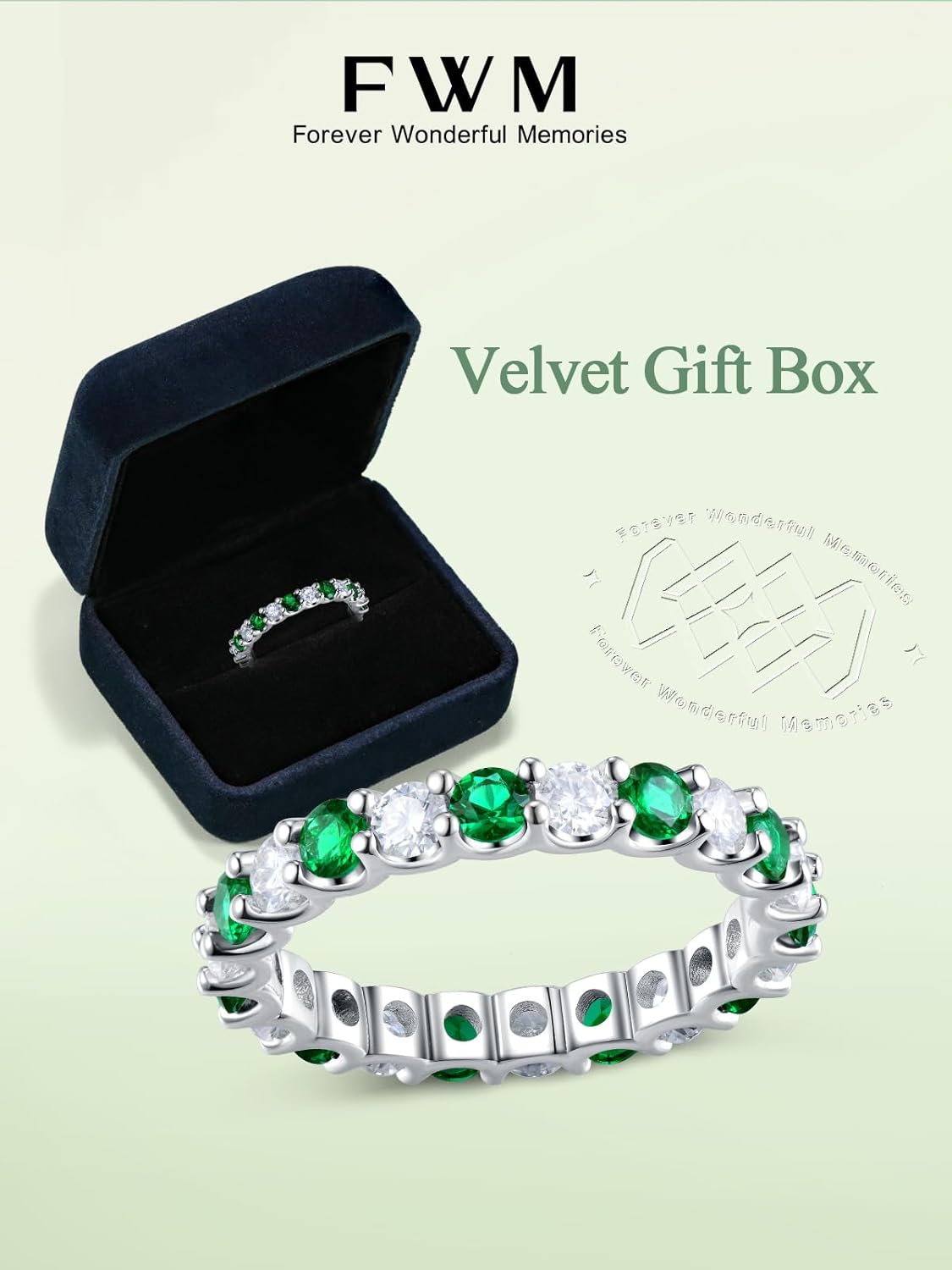 D Color VVS1 Clarity Moissanite and Sapphire/Ruby/Emerald Rings for Women, Solid 925 Sterling Silver, Anniversary Birthday Mothers Day Jewelry Gift, Stackable Wedding Ring, Size 4-11