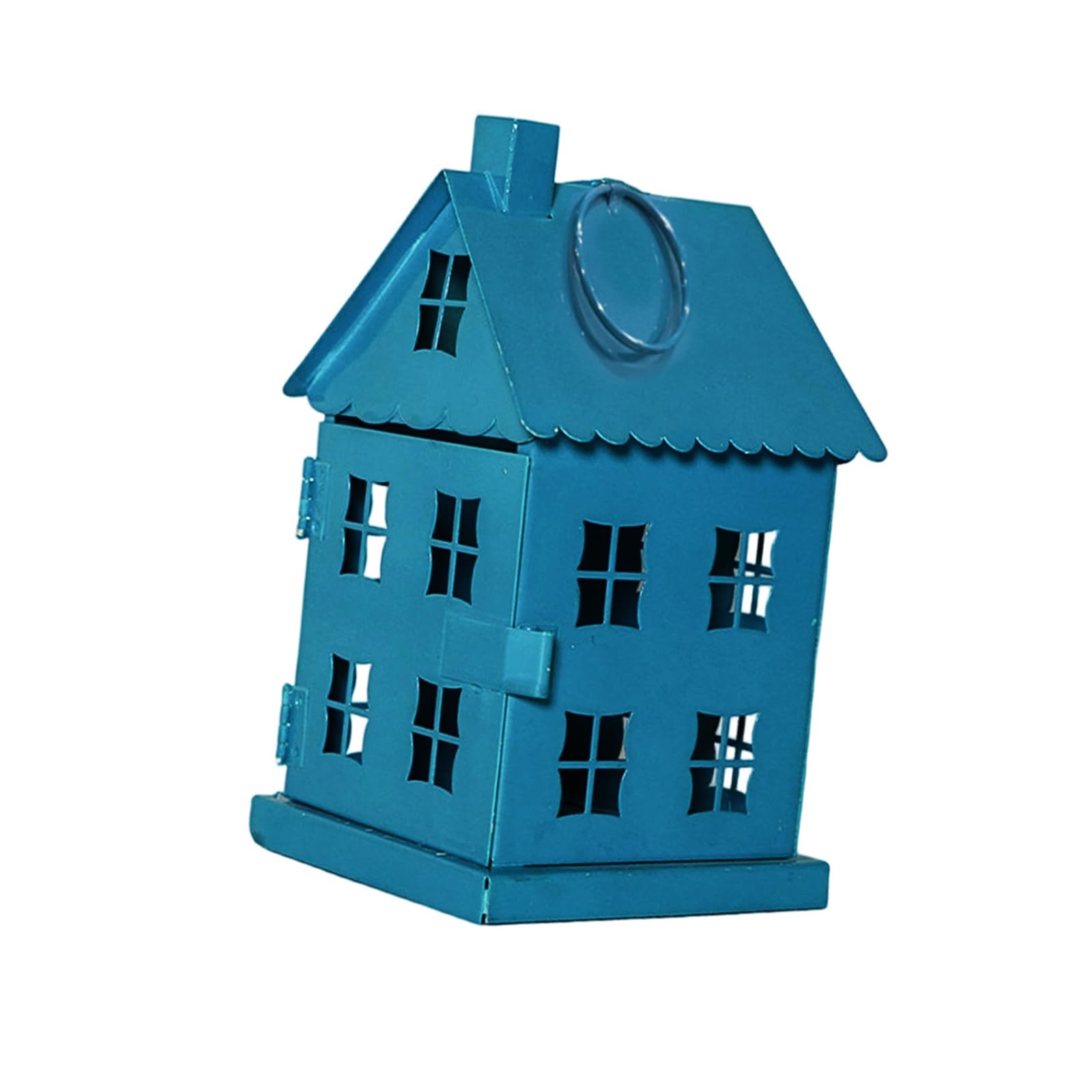 Decorative Ice House Shape Hollowout Metal Tealight Holder for Home Hanging Decors and Table Centerpieces Display House Shape Candlestick