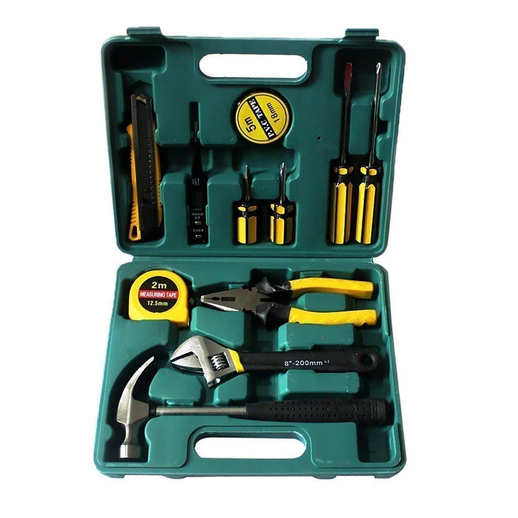 PARATPAR MALL12 in 1 Hand Tool Kit Hardware Screw Driver Hammer, Measuring Tape, Wrenches, Cutter and Pliers Home, Office Work Repair Household Pliers All Kit Set Multitools & Accessories.