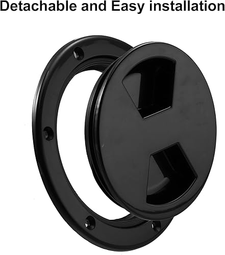 Miniatura 4 de X AUTOHAUX Placa de inspección de barco de 4 pulgadas, placa de cubierta de inspección redonda marina con cubierta desmontable hermética para