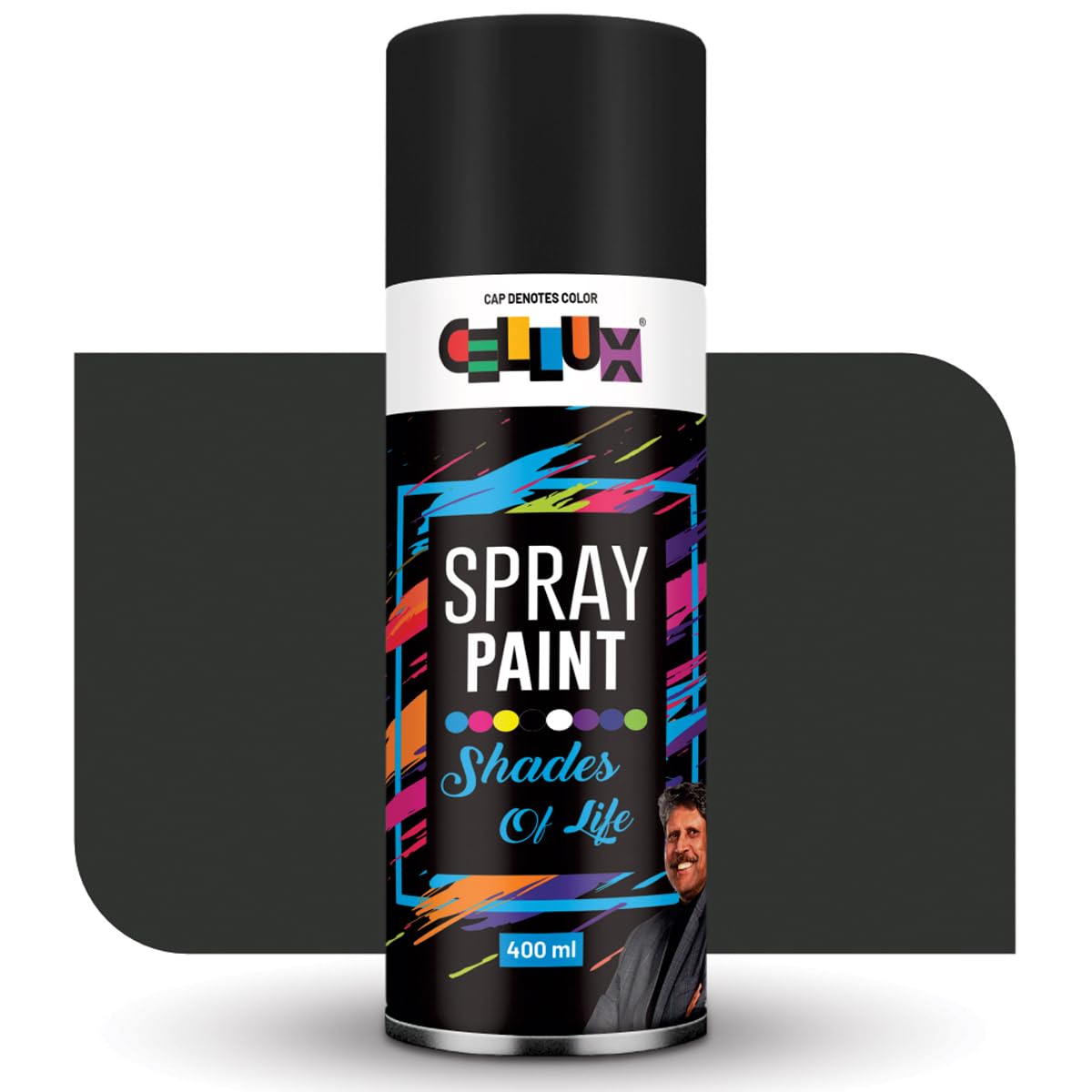 CELLUX2X Ultra Cover Matt Black Spray Paint | DIY, Quick Drying with Premium Gloss Finish for Metal, Wood, Wall & other Surfaces - 400 ML