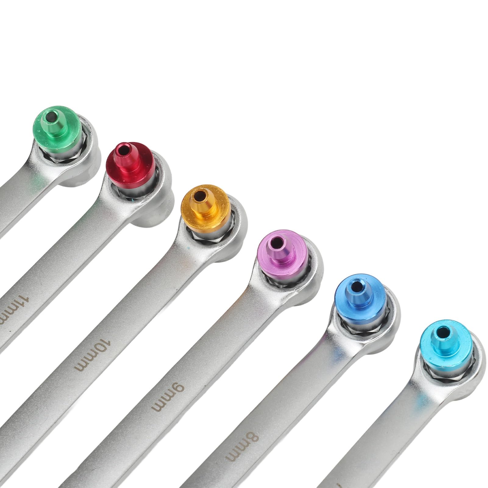 PolyGen Set di chiavi per spurgo freni 7 mm, 8 mm, 9 mm, 10 mm, 11 mm, 12 mm, design a 12 punti con tubo di scarico dell'olio e valvola di ritegno per sistemi idraulici
