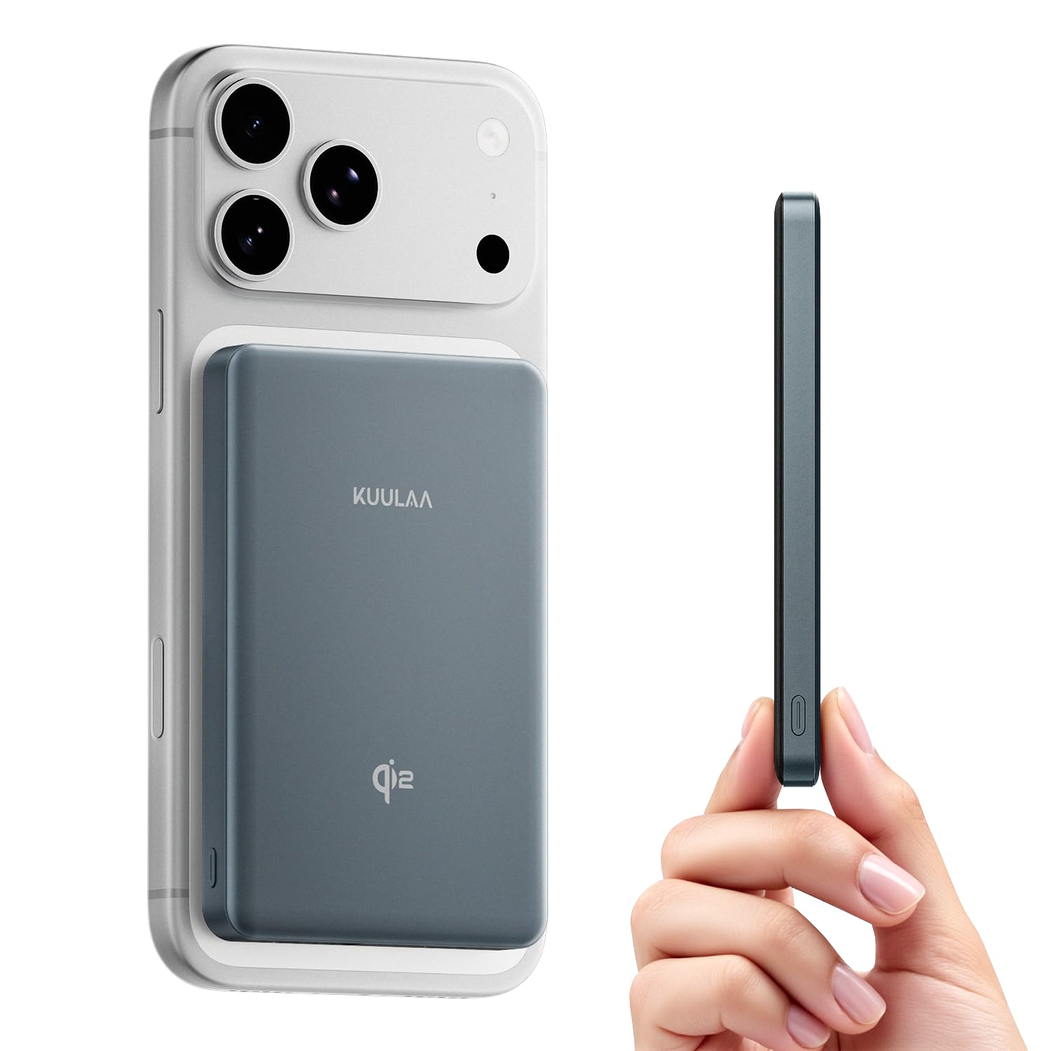 Kuulaa Qi2 Power Bank Mag-Safe 10000mAh, USB-C 20W Ultra Slim Caricatore Portatile Wireless Magnetico, Magnetico Powerbank Battery Pack Ricarica Rapida per iPhone 16/15/14/13/12/Mini/Pro/Pro Max