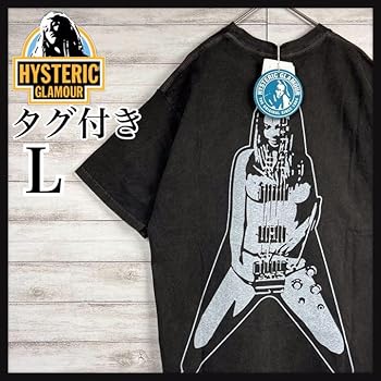 Amazon | ヒステリックグラマー ギターガール ビックロゴ Tシャツ L