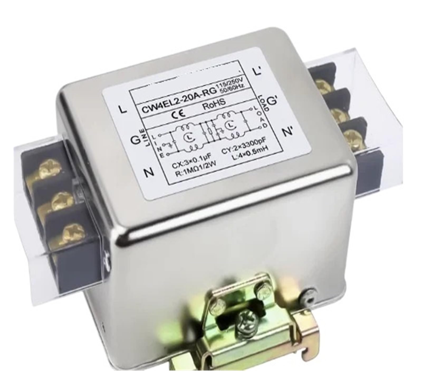 MBPAIHOP CW4EL2-20A-RG anti-interference AC 220V power filter circuit audio purifier CW4L2 Dual stage terminal rail