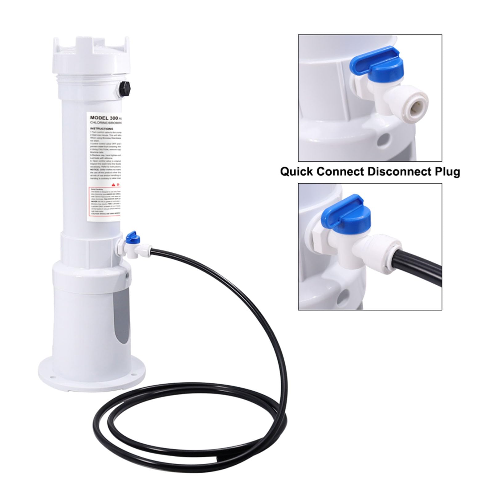 Chlorinateur de piscine avec soupapes de commande et base R171016 Distributeur de chlore étanche pour une purification efficace de l'eau