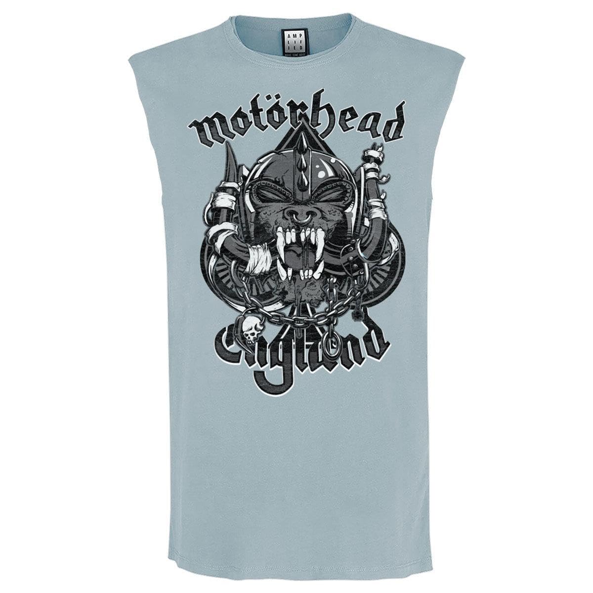 Amplified Men's Strange Blue Motorhead Snaggletooth Crest Tank Top - Sleeveless Crew Neck M