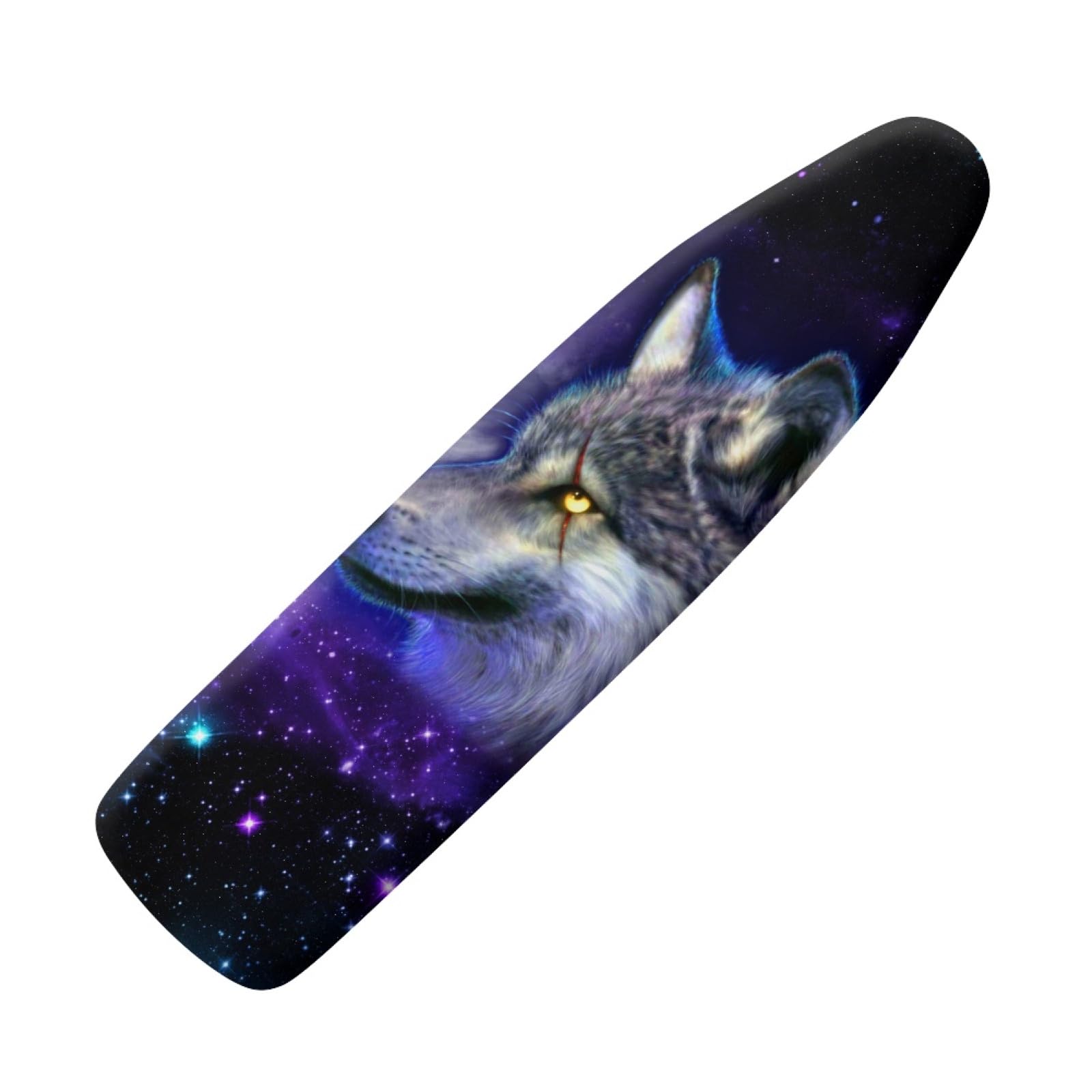Wanyint Galaxy Wolf Print Ironing Board Cover with Elastic Edges,55" x 16" Heavy Duty Thick Padding Heat Reflective Ironing Board Cover and Pad