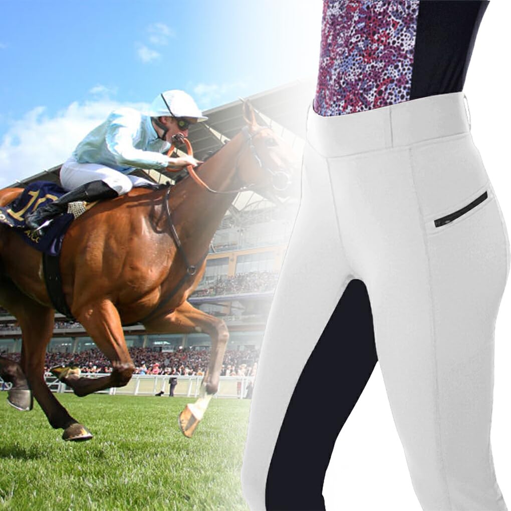 Pantaloni da Equitazione Resistenti agli Strappi Cuciture Fini e Pantaloni da Equitazione Senza spargimento Poliestere Squisito mestiere Equestrain, Azzurro M