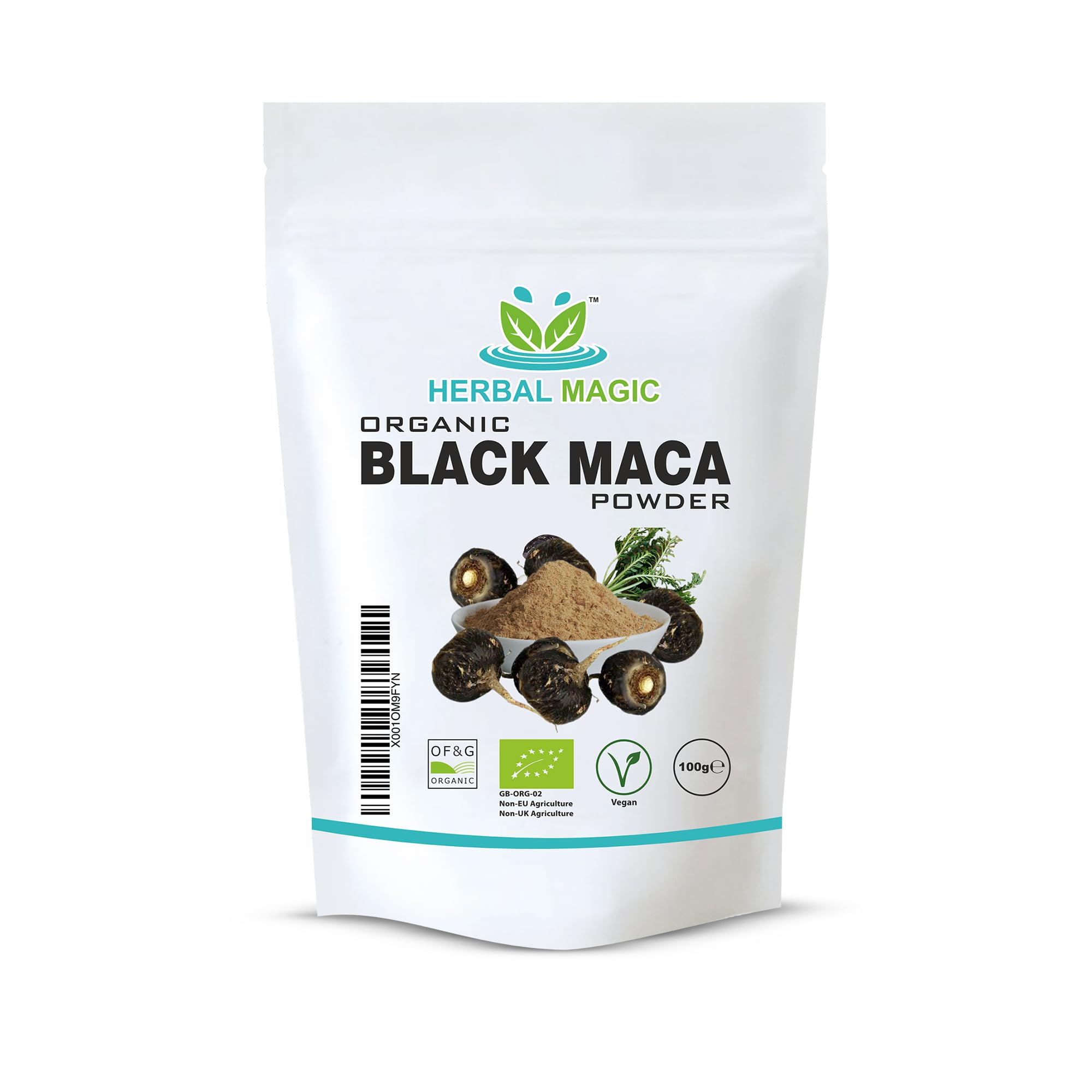Herbal Magic Organic Black Maca Root Powder- Sparkle Your Smoothies, Milkshakes, Recipes- Naturally Sweet & nutritive - Free from Fillers & preservatives-100g