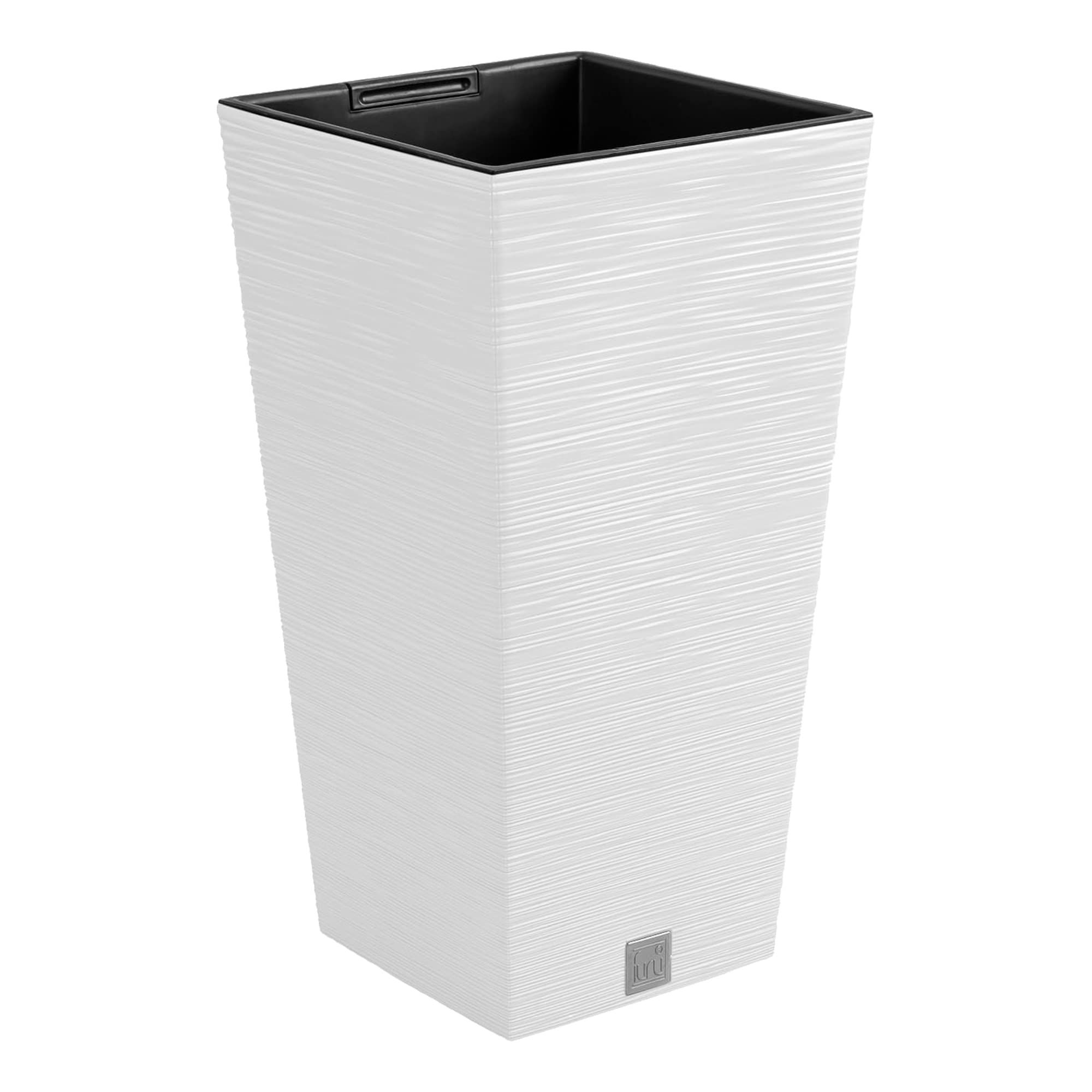 Vaso con riserva acqua 29x29x55cm Blanco - FURU