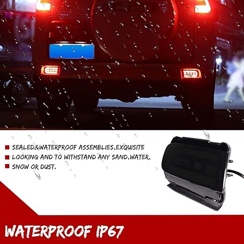 Miniatura 3 de GTINTHEBOX Lente ahumada óptica 3D LED parachoques trasero Reflectores luz trasera freno kit para Toyota Land Cruiser Prado FJ150 2010-2018