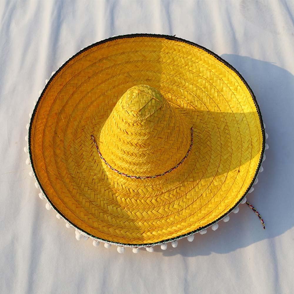 Sombreros de paja coloridos de ala ancha para fiesta mexicana de verano, preformance para el carnaval, sombreros de paja de verano naturales