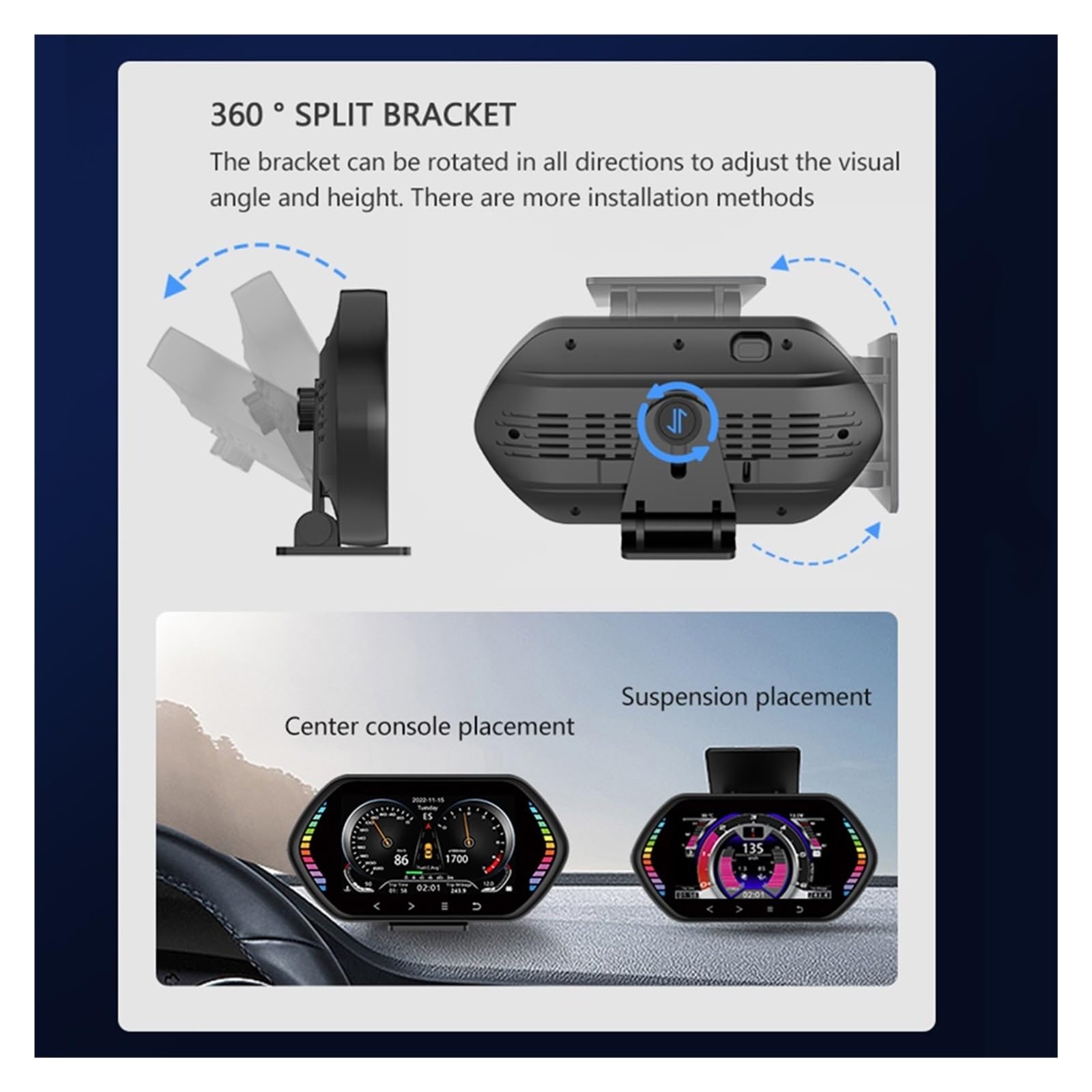 F12 OBD2 Wyświetlacz Head-up Samochodowy Prędkościomierz Cyfrowy Obrotomierz Inklinometr Miernik Nachylenia Komputer Pokładowy Elektronika Samochodowa