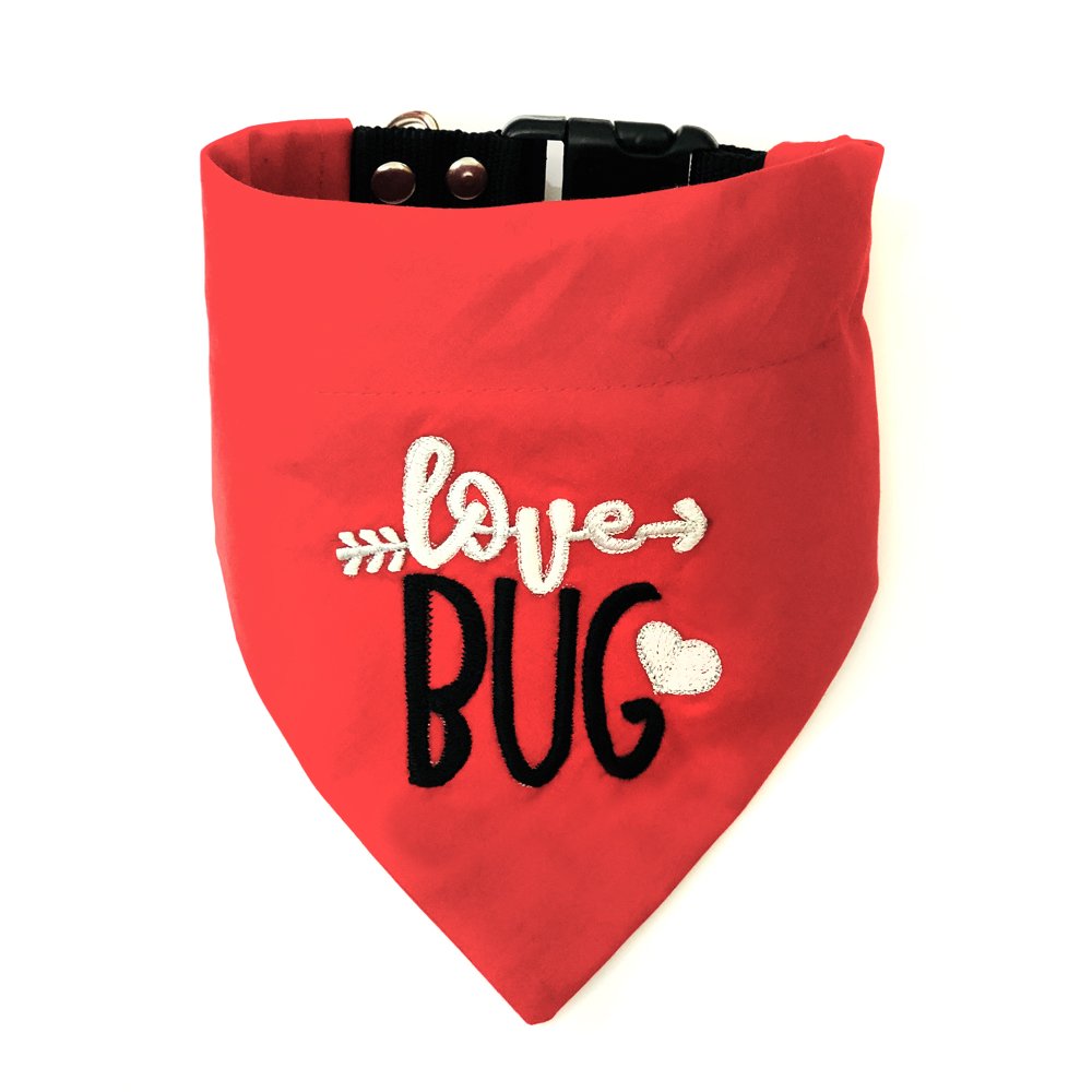 That Dog In Tuxedo Love Bug Red Embroidered Dog Bandana with Adjustable Dog Collar (Size - M/L) (B079GQ4ZRB) Amazon Price History, Amazon Price Tracker