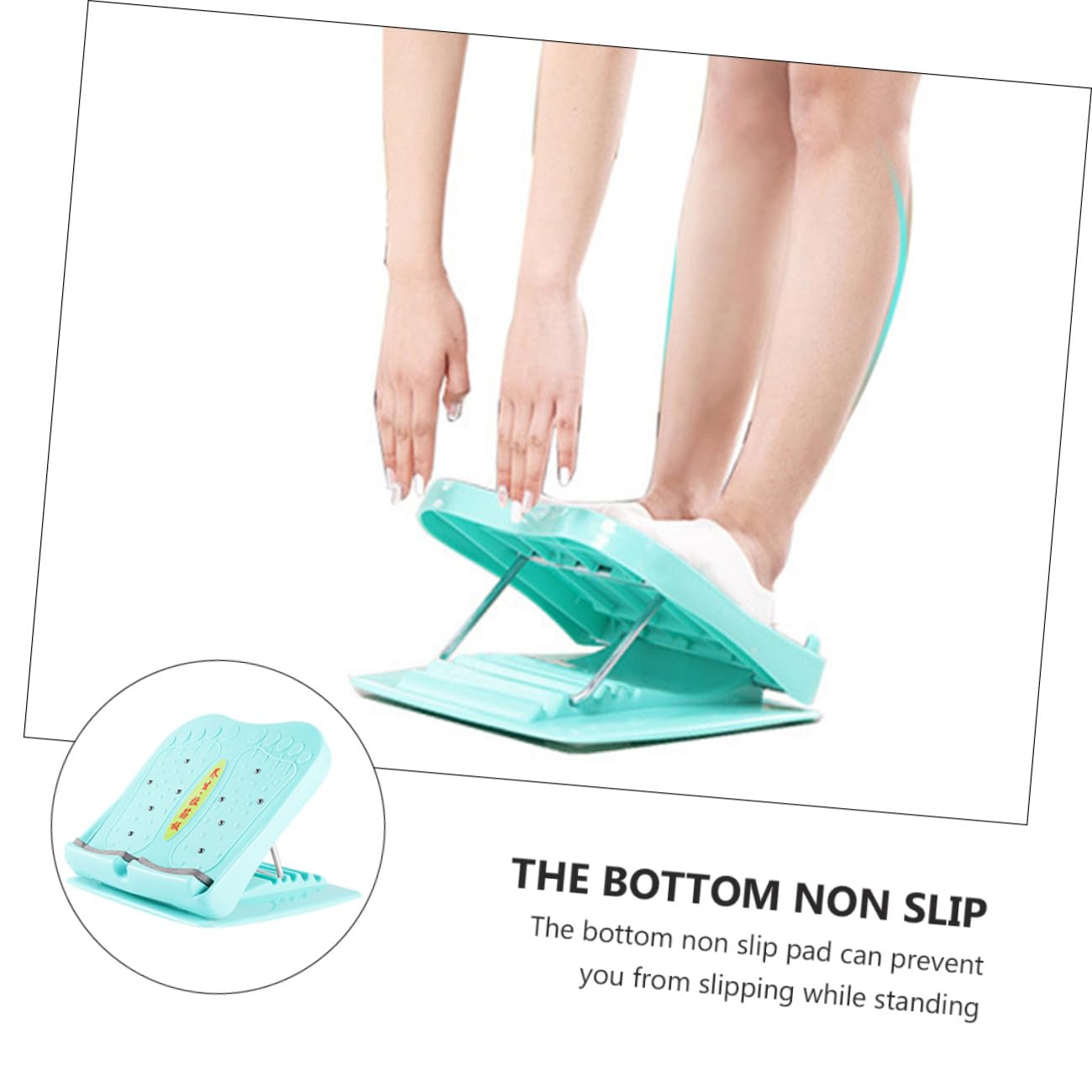 INOOMP Tavoletta Inclinata Pieghevole per Stretching Polpacci e Massaggio Plantare, in Abs, Tappetino Antiscivolo, per Soggiorno e Camera da Letto