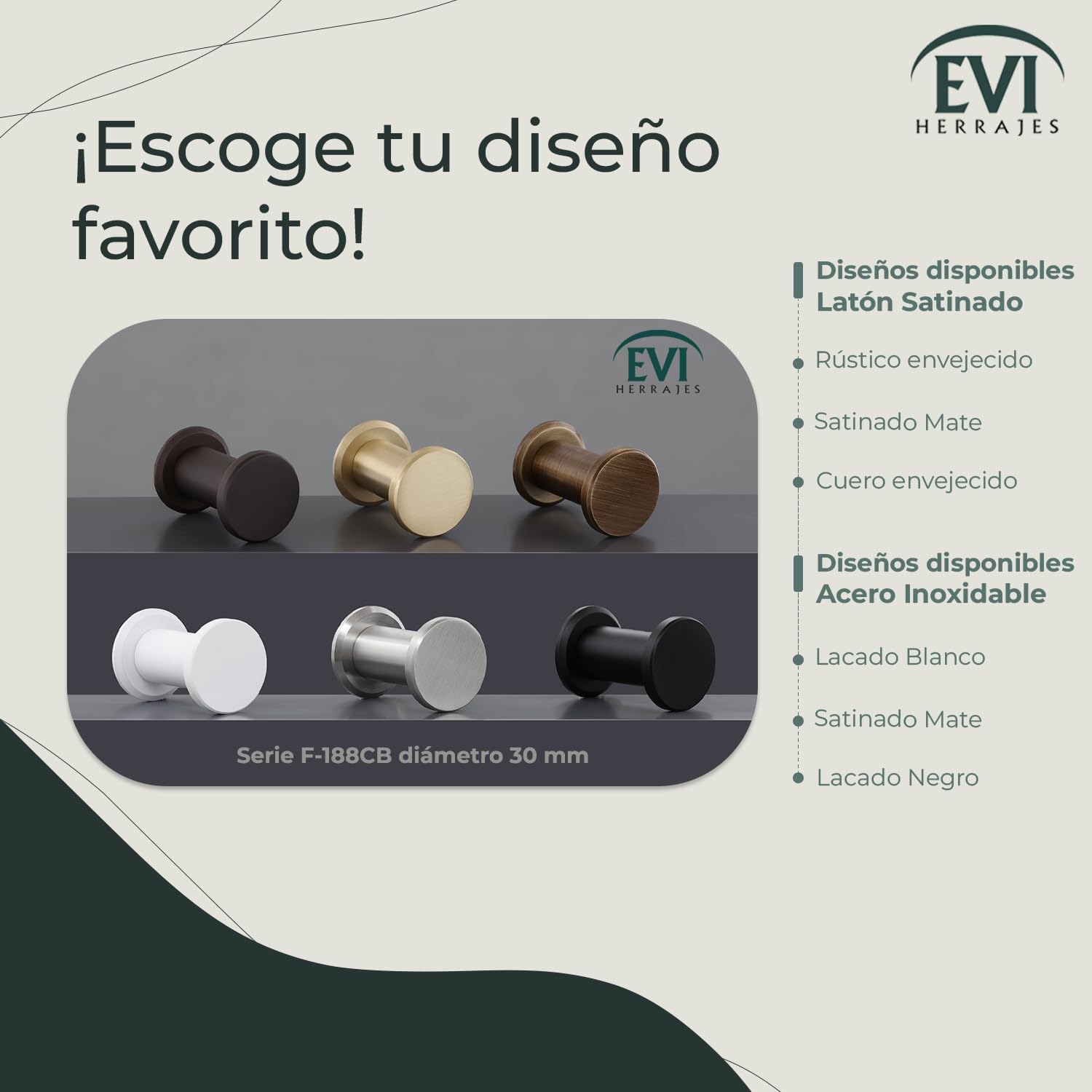 EVI Herrajes Percha de Baño | Colgador de Pared de Acero Inoxidable | Lacado Blanco | Para Colgar Ropa, Abrigos o Toallas| Toallero con Tornillo Invisible | 190CBBL