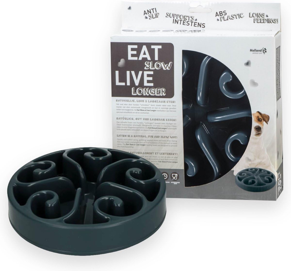 Holland Animal Care Eat Slow Feeder - Small - Grey