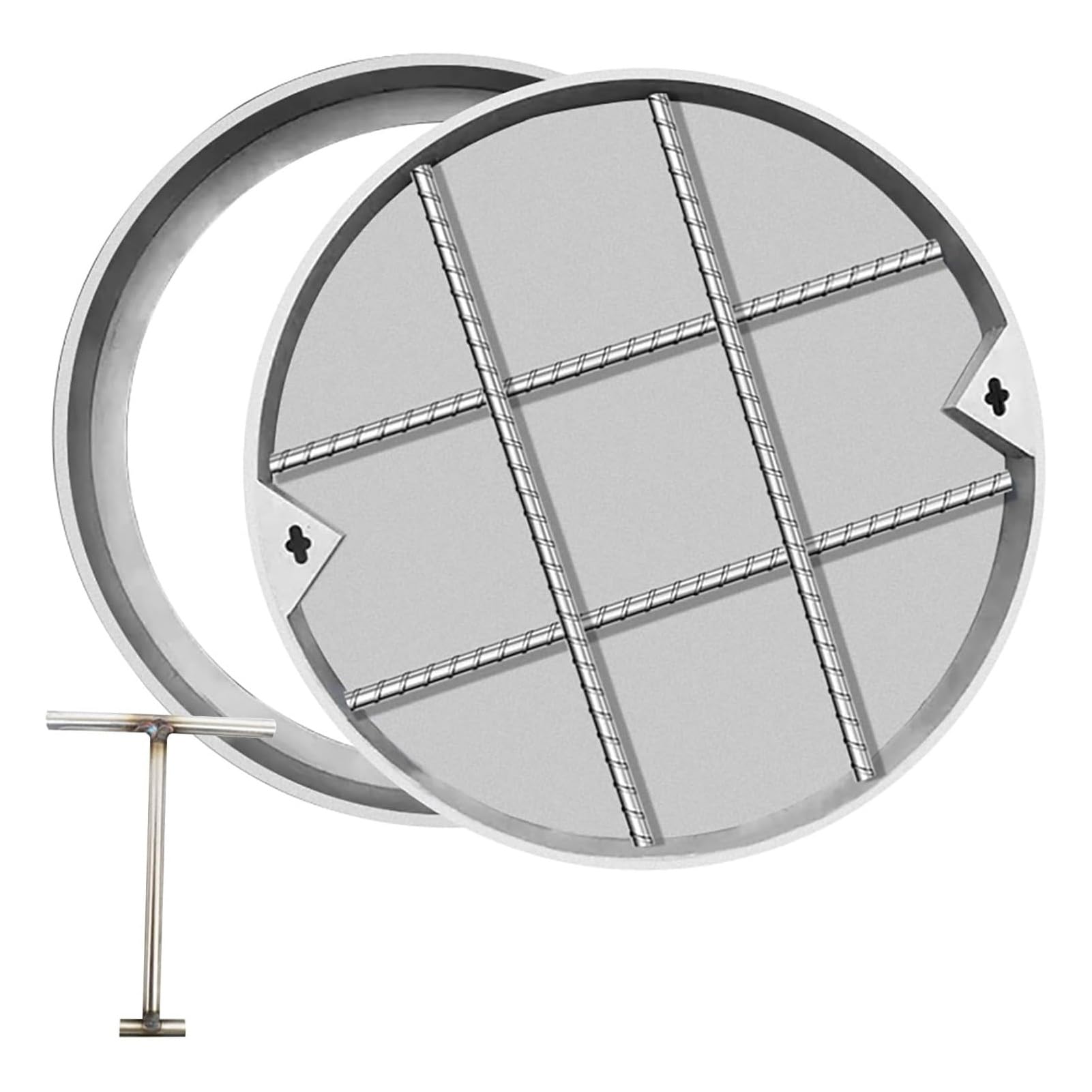 GJZQDKX Invisible Round Manhole Cover - Replacement Lid for Sewer Pit Tank Cover with Hook - Heavy-Duty Weather-Resistant Design for Ultimate Protection