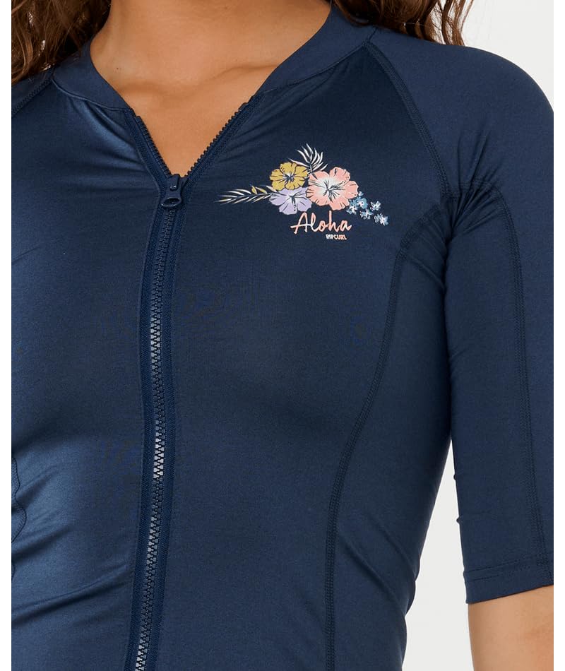 Rip Curl Women's Aloha Short Sleeve Zip-up Rashguard2