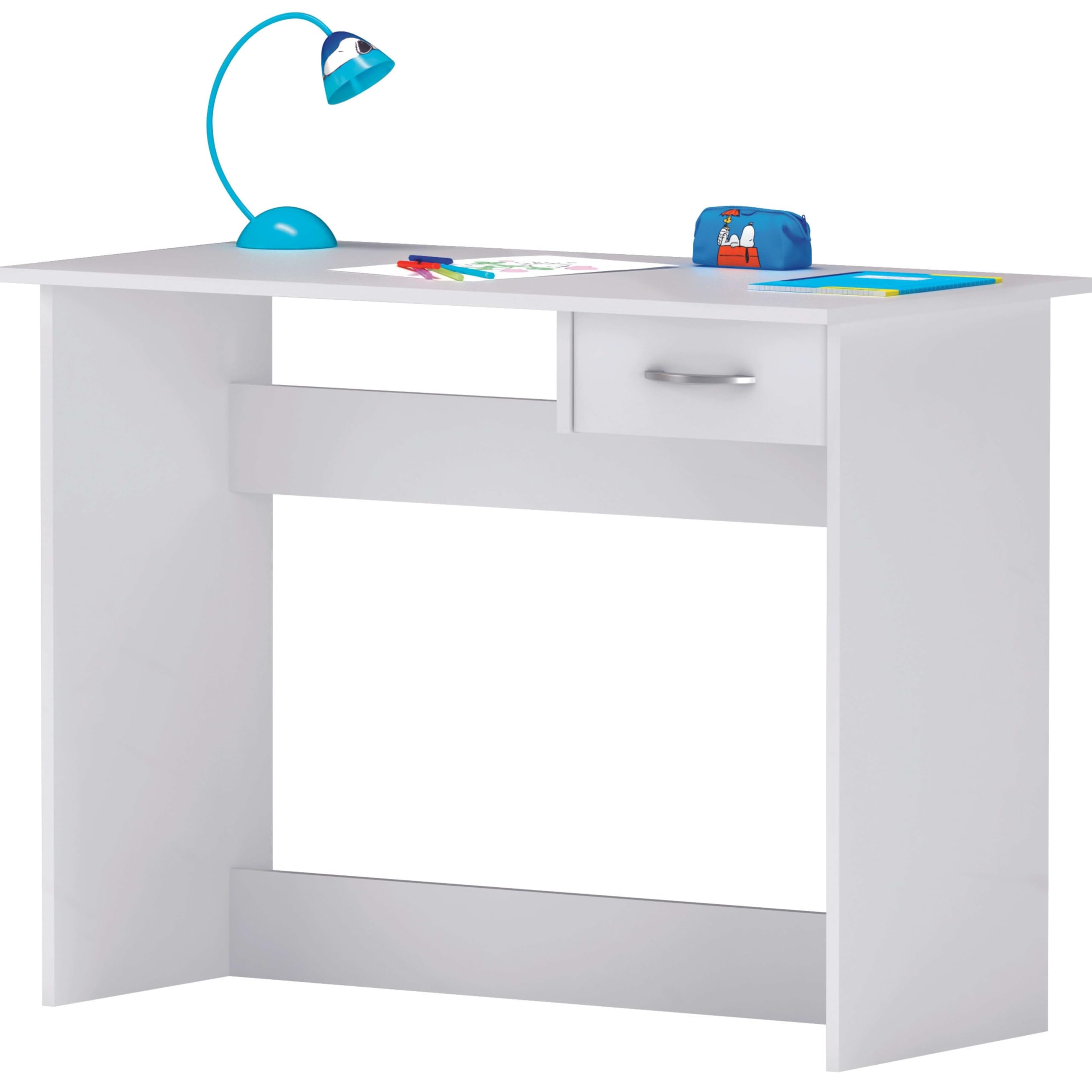 Escritorio Juvenil Dormitorio Estudio Color Blanco 101x77x50 cm