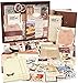 Laplbeke Set di accessori per scrapbook vintage, 348 pezzi, estetico Bullet Junk Journaling con griglia A6, album di ritagli, carta decorativa, regalo fai da te per ragazze e donne (cioccolato)