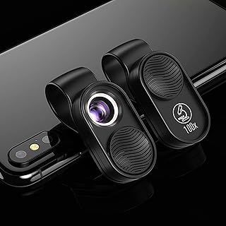 100x Phone Mini Pocket Microscope, Smartphone Microscope with LED Light, Lens Protective Cover, Universal Microscope Attachment for Android OS Phone