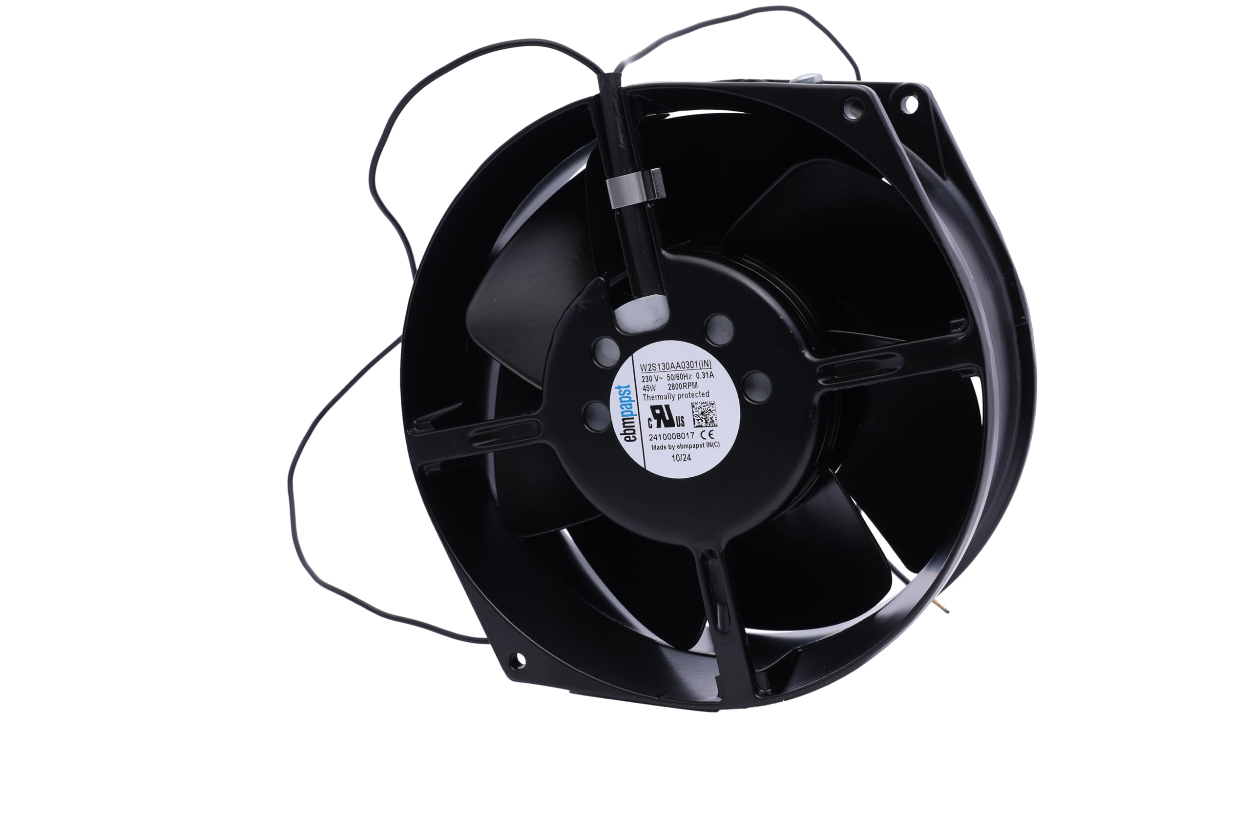 EBM W2S130AAO3O1 Server Axial Fan, 230 V AC, AC Operation, 340M³/H, 39W, 310Ma Max, 150 X 55Mm