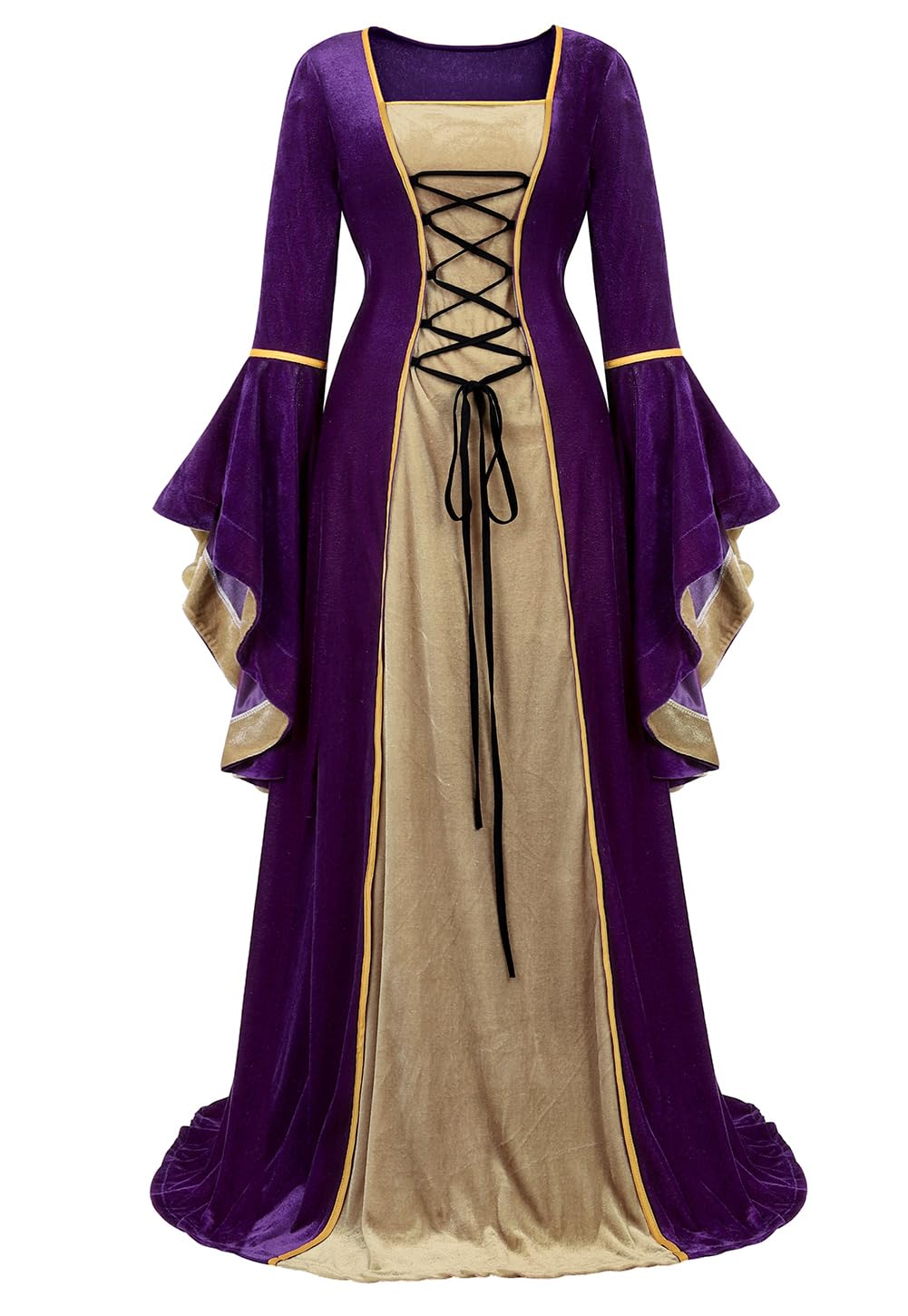 frawirshau Renaissance Costume Women Medieval Dress Velvet Queen Dresses