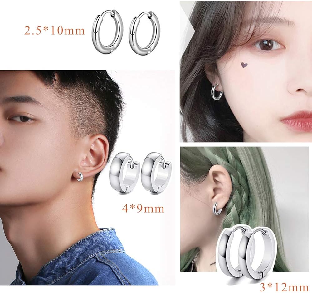 Amazon Fcz ピアス メンズ イヤリング フープピアス ステンレス 男性アクセサリー シルバー 金属アレルギー対応 6ペア12個セット 人気 かっこいい シンプル 誕生日 記念日 クリスマス プレゼント男女兼用 ブレスレット 通販