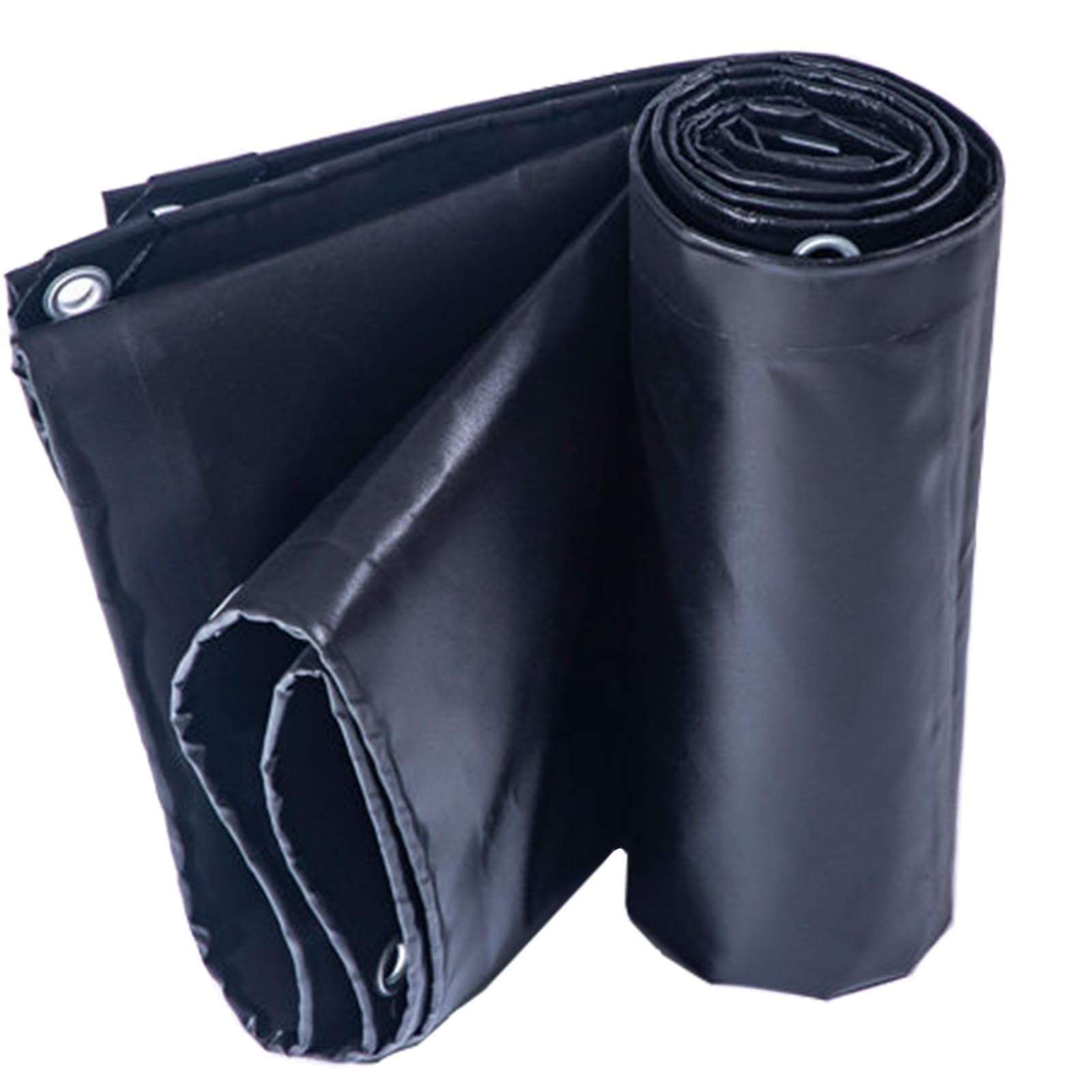 Tarpaulin Waterproof Black Heavy Duty 1.5x2m/1.8x3m/2x4m Canvas Tarp Sheet with Reinforced Metal Eyelets 500g/㎡ Durable Cover(1.5x3m(4.9ftx9.8ft))