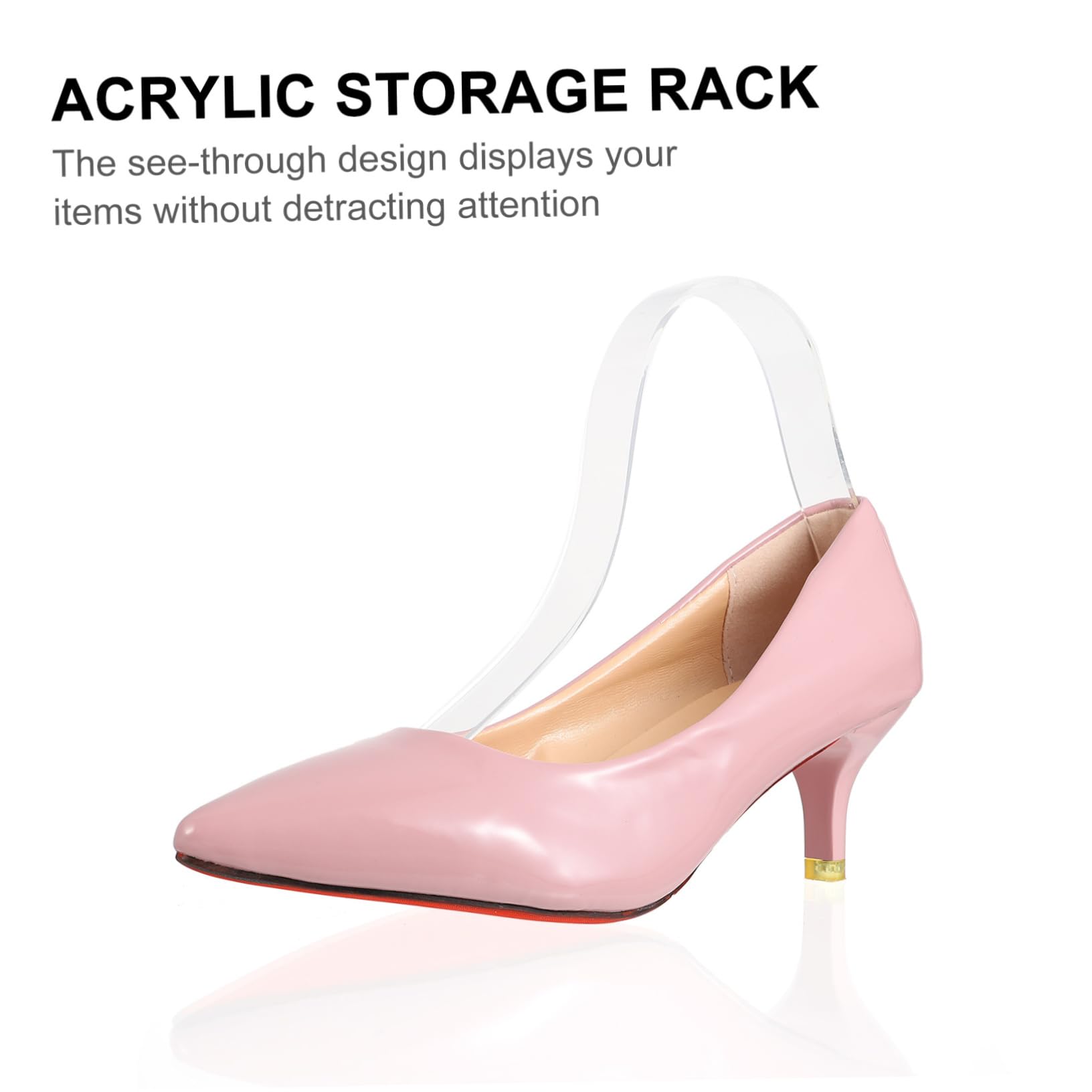 GREENADSCAPE 5pcs Acrylic Shoe Display Stand High Heels Rack for Mall Supermarket Entryway