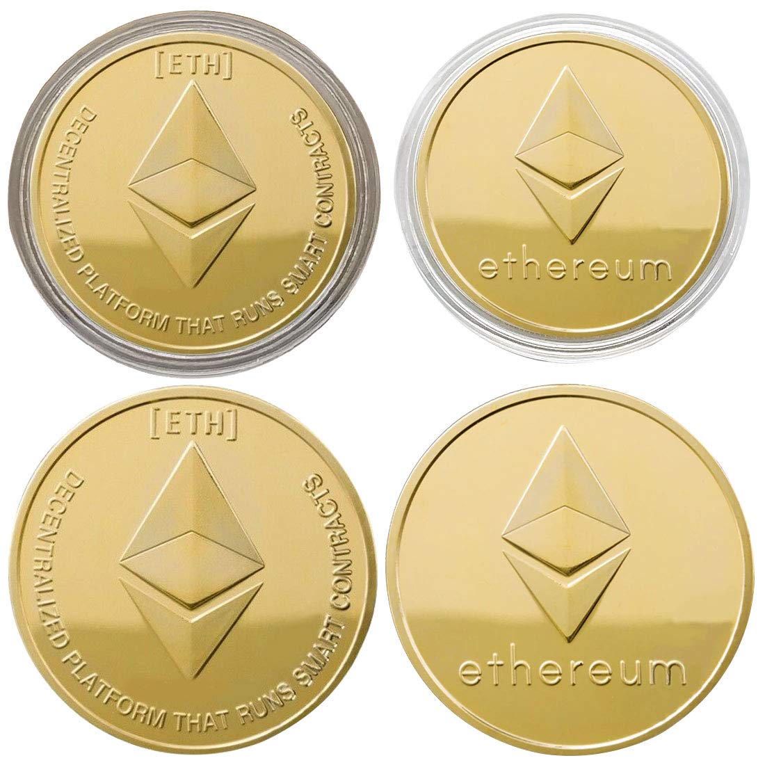 Amazon.co.jp: 実際のフィジカルライトコイン  シルバーメッキディスプレイアイテムケースとボックスコレクターセット(ゴールドイーサリアムコイン) : ホビー