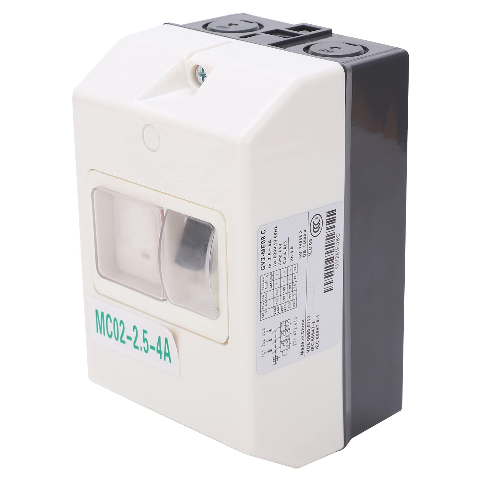 Interruptor de protección del motor del disyuntor eléctrico Protector de disyuntor impermeable MC02‑2.5‑4A 220V / 380V