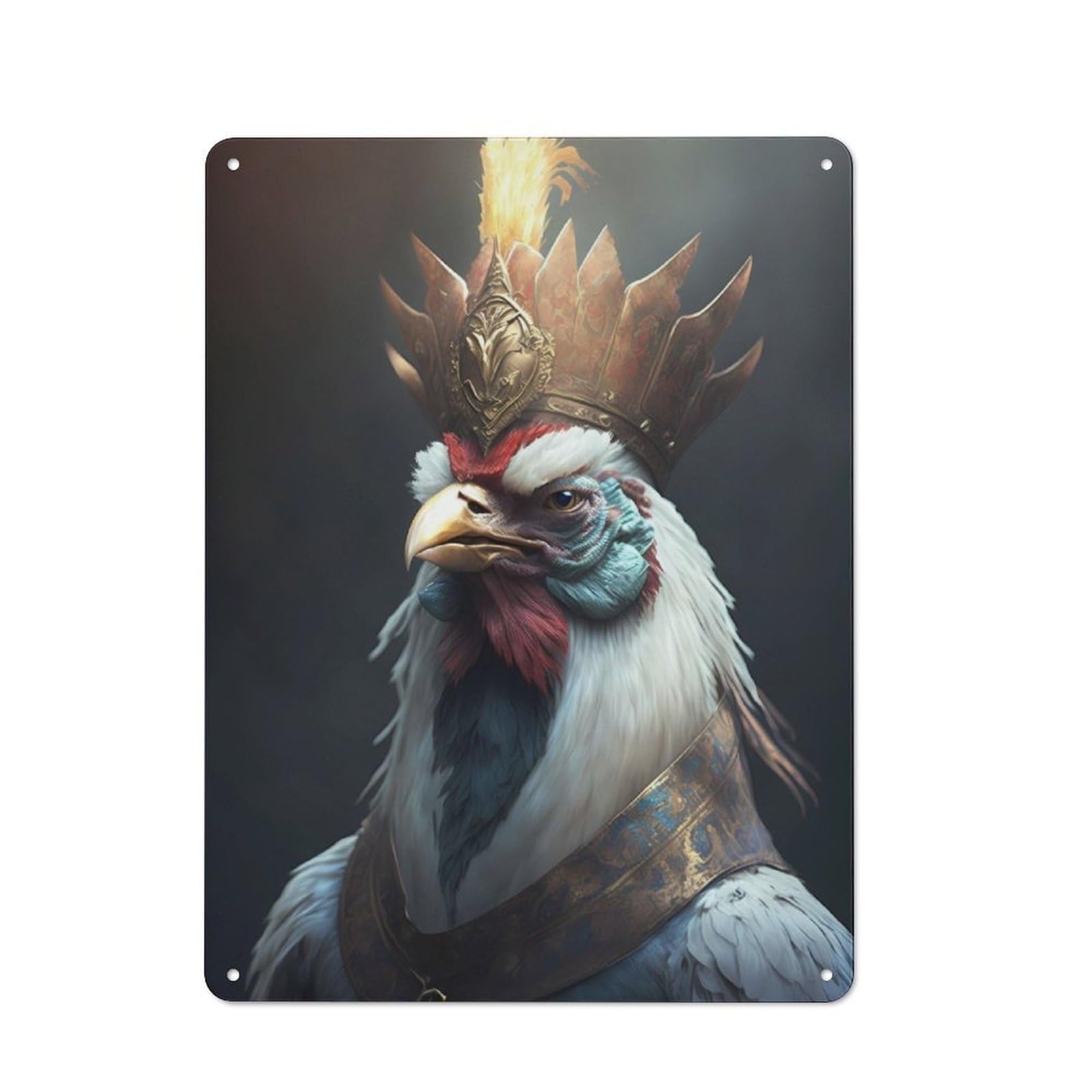Junmoney Chicken Magical Metal Wall Sign 40X30cm Featuring For Garage Or Workshop, Suited To Diy Enthusiasts