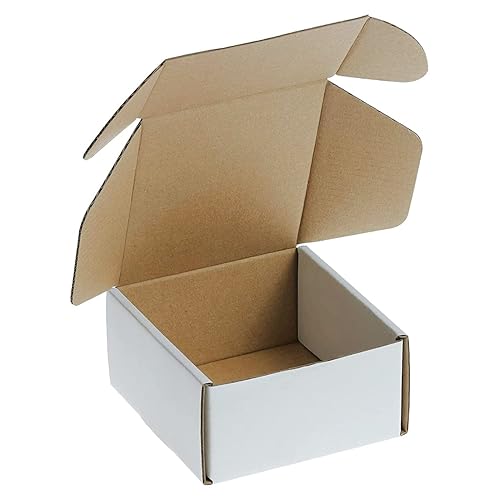 Miniatura 7 de Sobres corrugados cajas de envío pequeñas de cartón 6 x 4 x 2 pulgadas color blanco ostra paquete de 25