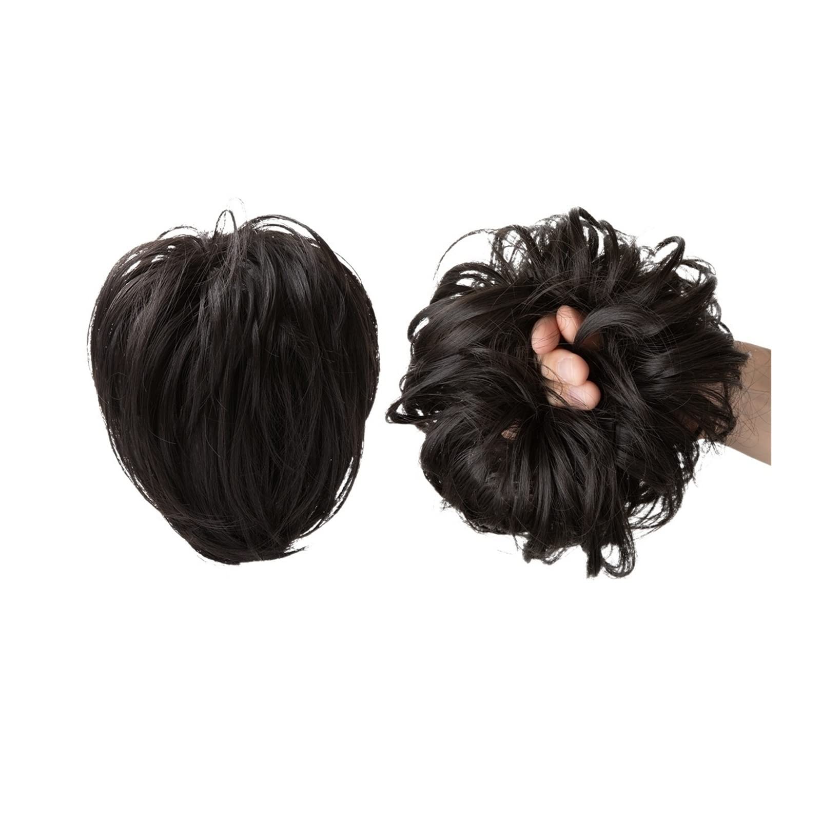 Umani Chignon Capelli Chignon for capelli lisci Pezzo di capelli Scrunchies sintetici for chignon disordinati con elastico elastico Updo Bun Extension Ponytail Hairpieces for le donne Capelli Chignons