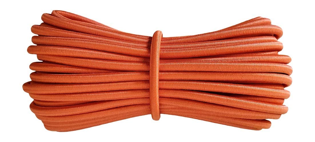 Round Elastic Cord - 5 mm diameter - Orange - 10 metres