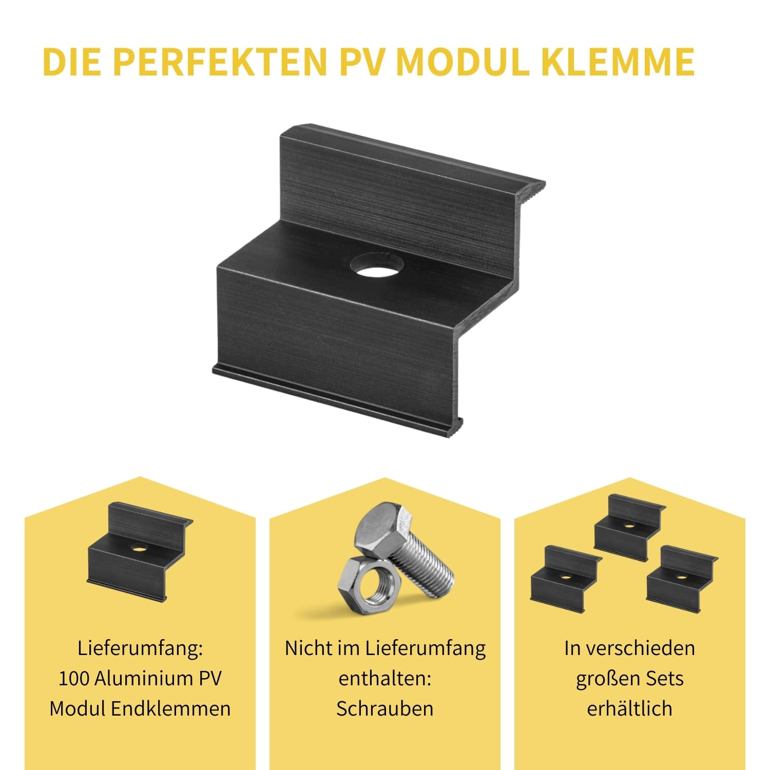 Vegena 8 Stück Solarmodul Halterung - Aluminium Befestigung Solarmodul