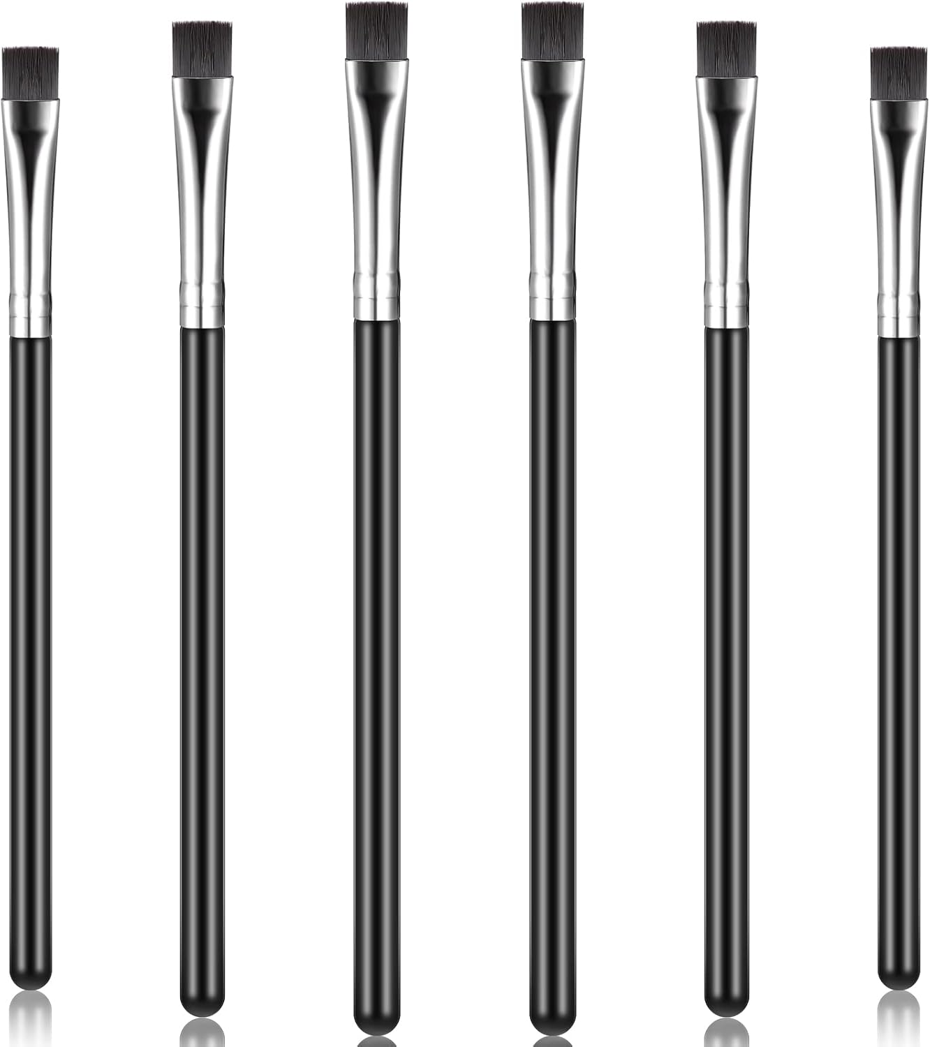 6 Pieces Flat Eyeliner Eyebrow Concealer Brush Small Flat Definer Brow Flat Concealer Brush Firm