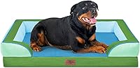 Vista 89 de Comfort Expression - Cama ortopédica para perros extragrandes, 42 x 30 pulgadas, cama impermeable y de apoyo de espuma con cojines removibles, sofá