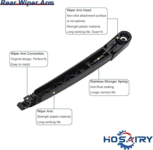 Miniatura 3 de Juego de limpiaparabrisas trasero para Hyundai Santa Fe 2007-2012 2.4L 2.7L, para Hyundai Accent Hatchback 2006-2012 Conjunto de limpiaparabrisas