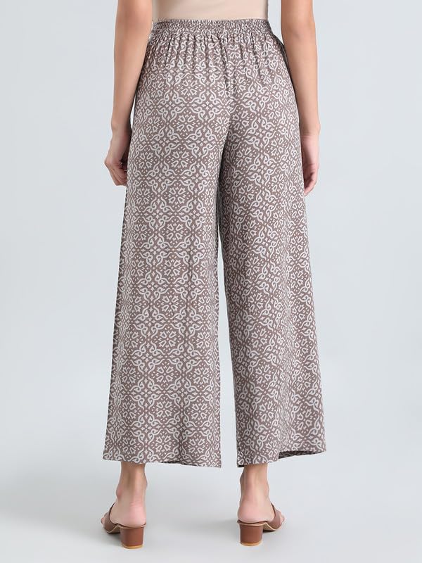 Image of GO COLORS Soft Viscose Printed Palazzo Full Length for Women| Breathable, Mid Rise