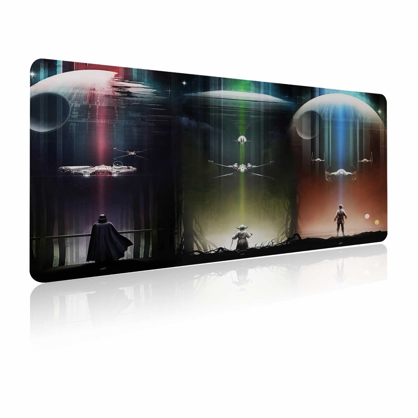 RGB Mouse Pad XXL,Extra Large Gaming Mousepad Laptop Desk Pad Mat,12 Lighting Modes & Non-Slip Rubber Base Mousepad,Smooth Fabric,Computer Keyboard & Mice Combo Pads for Game 35.4x15.7