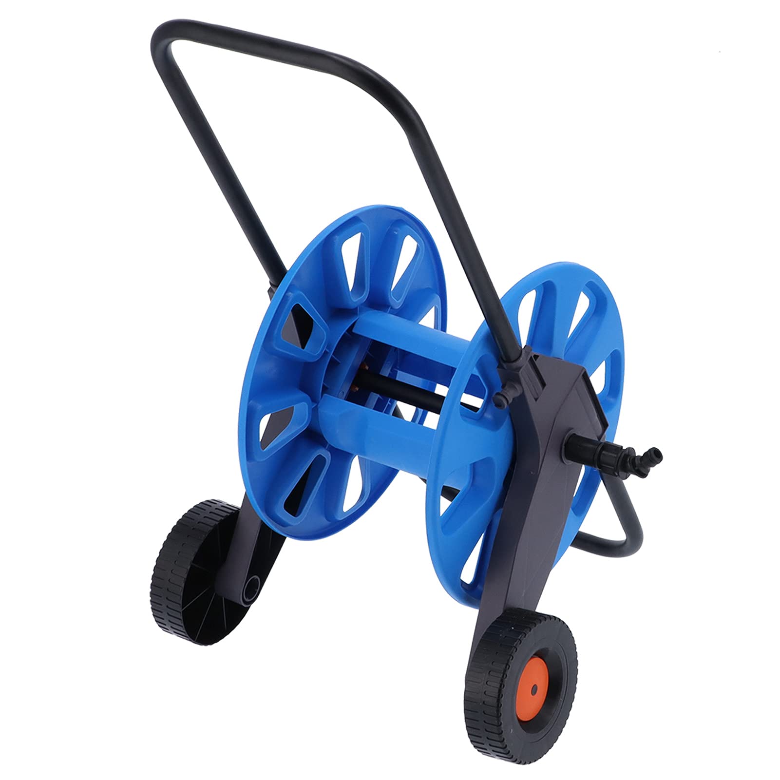 Carro de carrete de manguera Torvex, enrollador de manguera de empuje manual y soporte de manguera de agua para tubo G1 2 de 50 m con ruedas para riego de césped y jardín