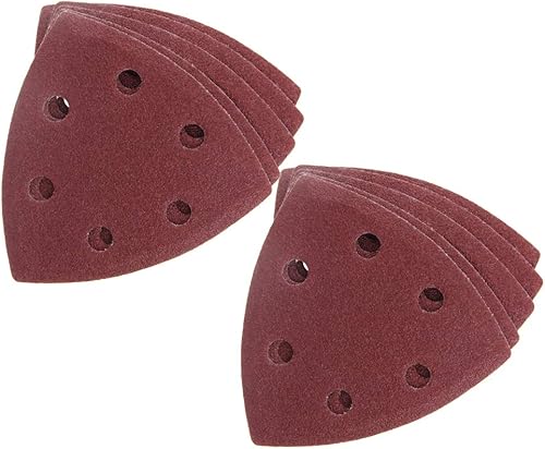 Miniatura 32 de Utoolmart Papel de lija para detalles, papel de lija triangular, almohadillas de lijado de gancho y bucle, multiherramienta oscilante triangular, 15