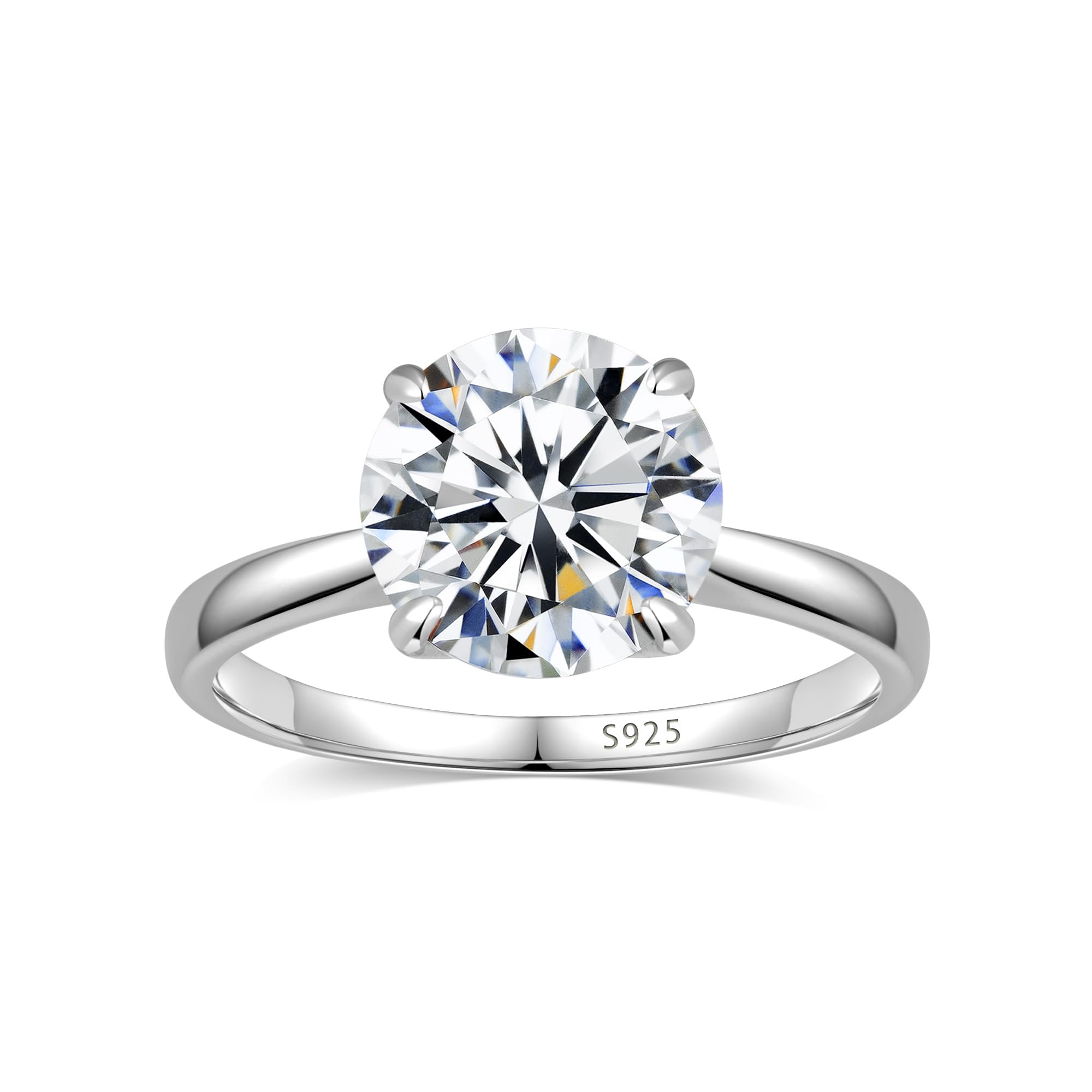 Elio Passero Moissanite Engagement Rings for Women,Promise Rings 925 Sterling Silver with 18K Yellow/White Gold Plated,D Color VVS1 Wedding Band