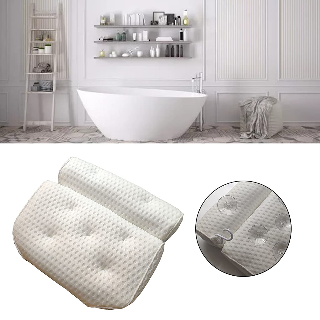 Cuscino da bagno ad aria per poggiatesta e collo con ventosa