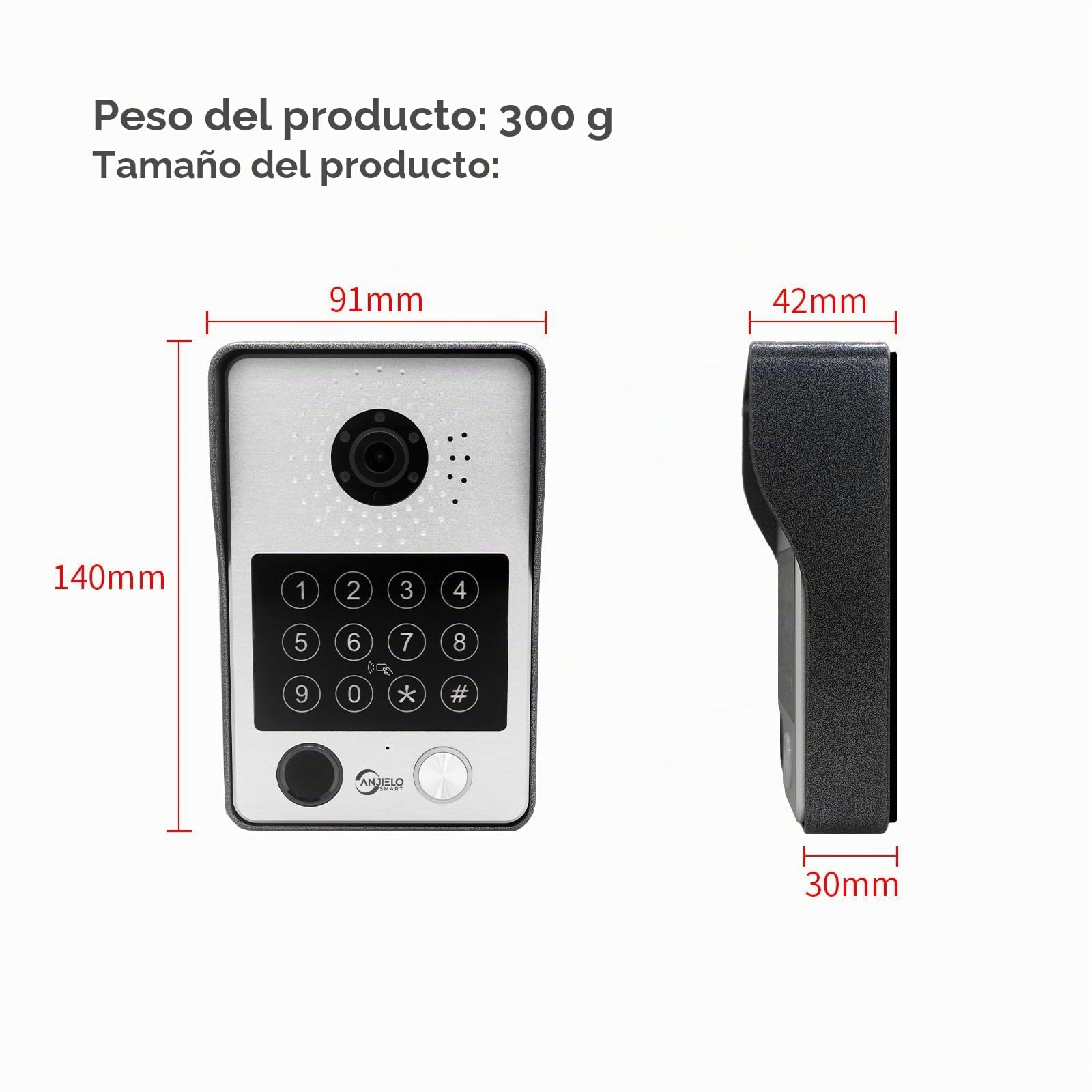 Videoportero con cable Sistema de intercomunicación de apartamentos,Monitor táctil de 10 pulgadas,Cámara HD 1080P Timbre,Huella dactilar,Tarjeta RFID,Desbloqueo por contrase (1 Timbre+3 Monitor)