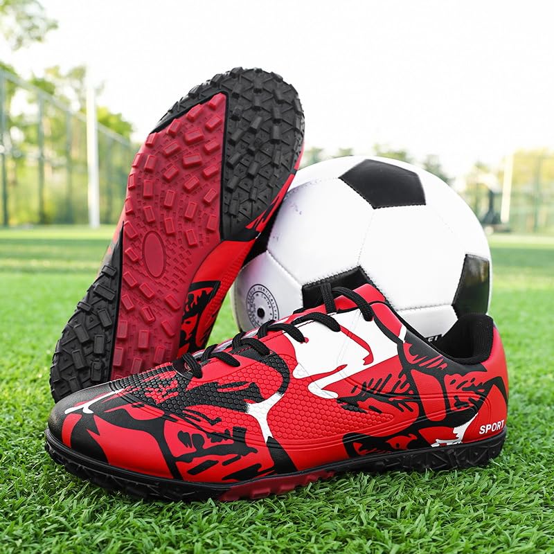 IUSTAOCN Football Shoes - High-Performance with Traction, Control & Durability for The Field Red (red, Adult, Men, Small, Alpha, US Footwear Size System, Narrow)